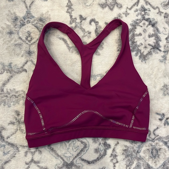 Lululemon Limited Edition Shine Sports Bra Nulu Fabric Fuchsia & Silver Accent 4 - Picture 1 of 5